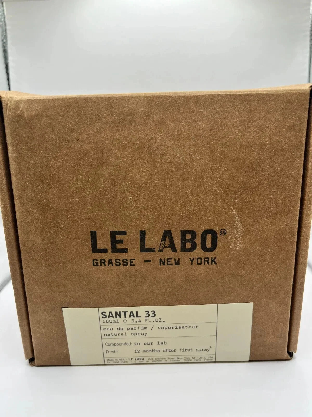 Le Labo Santal 33 Eau de Parfum 3.4 oz / 100 ml Unisex New Without Box