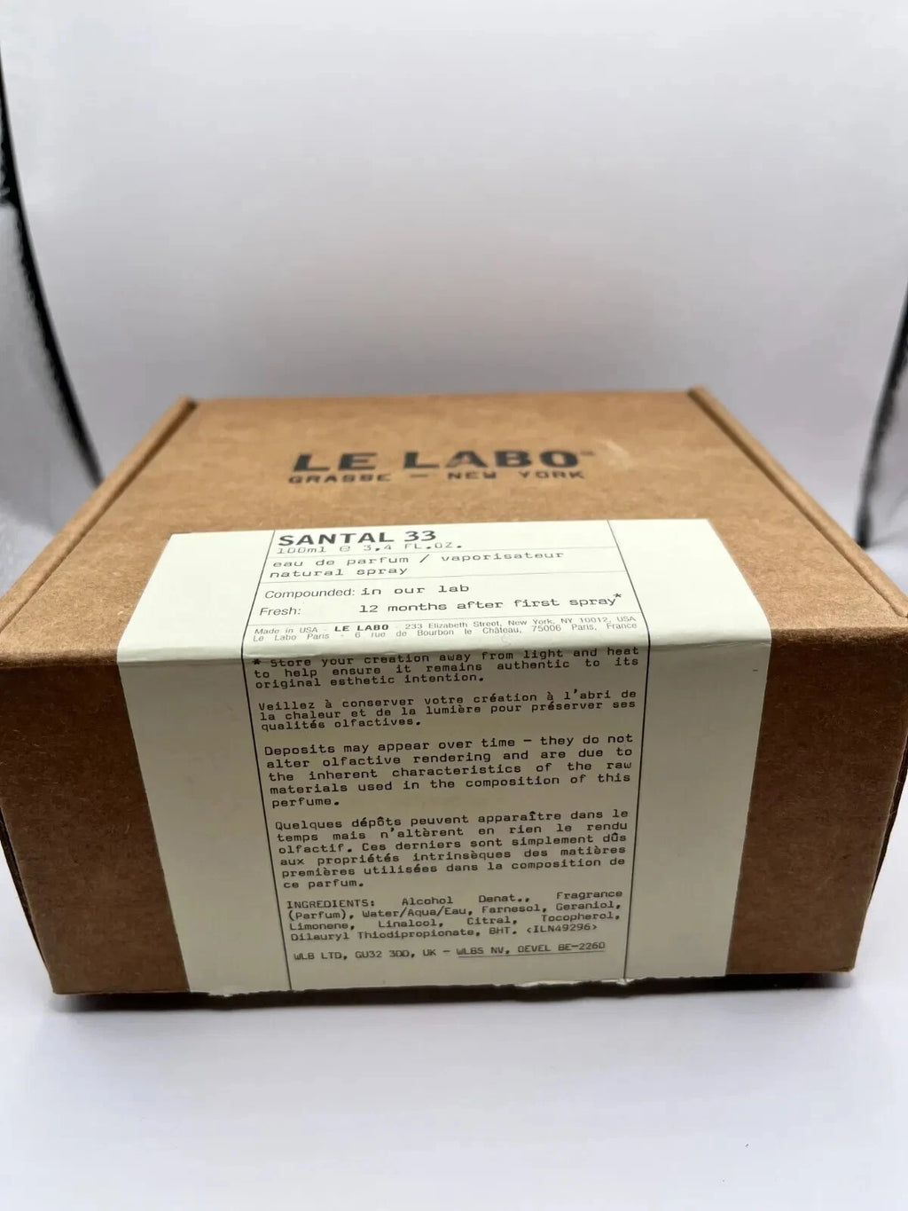 Le Labo Santal 33 Eau de Parfum 3.4 oz / 100 ml Unisex New Without Box